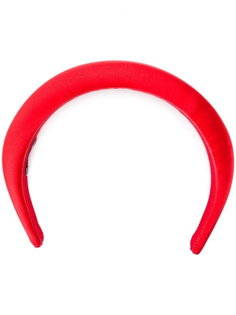 prada red satin headband|farfetch prada headband.